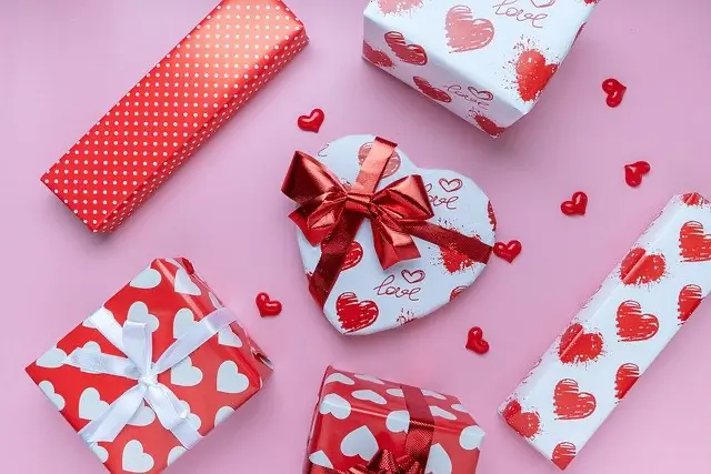 heart-shaped presents